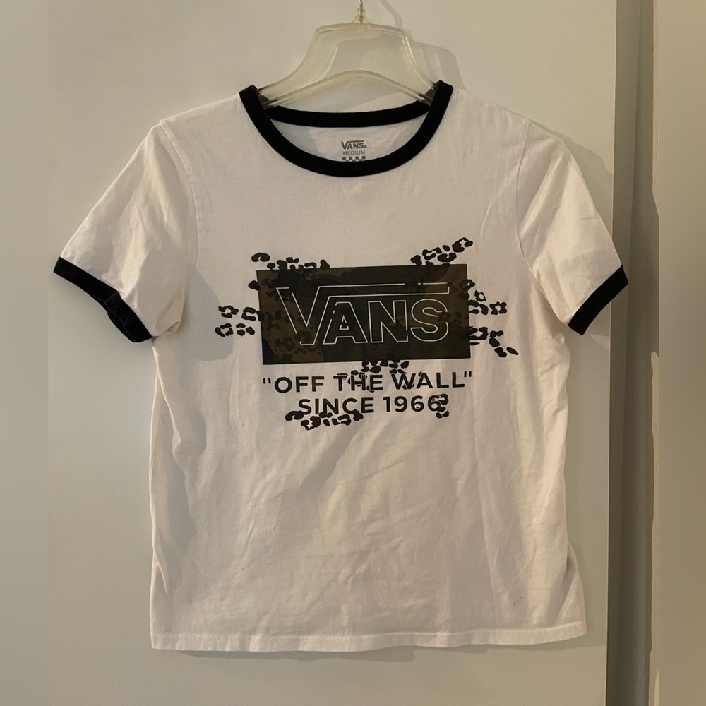 VTG VANS Off The Wall Skater Cotton T shirt Short Sleeve White/Black
